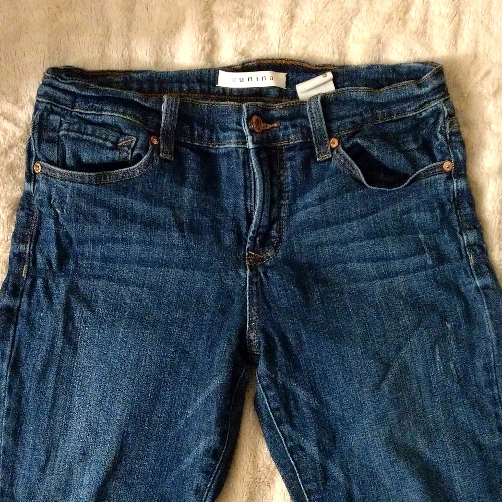 Eunina low rise relaxed fit blue jeans